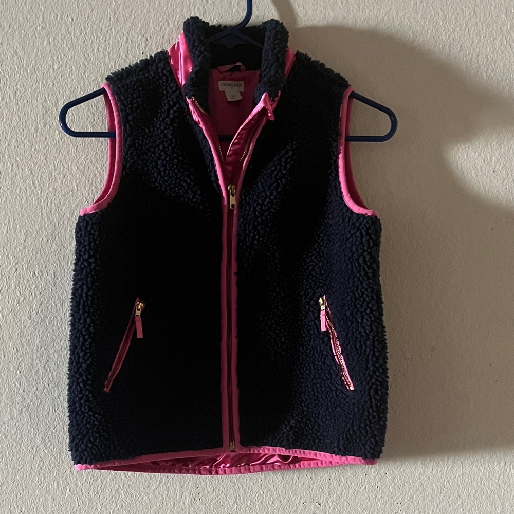 Crewcuts Black and Pink Fleece Vest